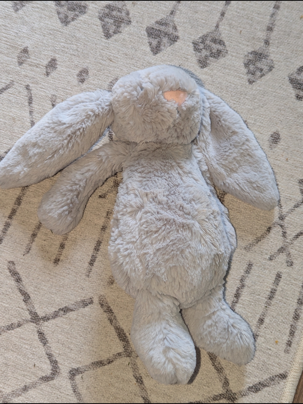 Jellycat Gray Plush Bunny with Blush Nose - 89